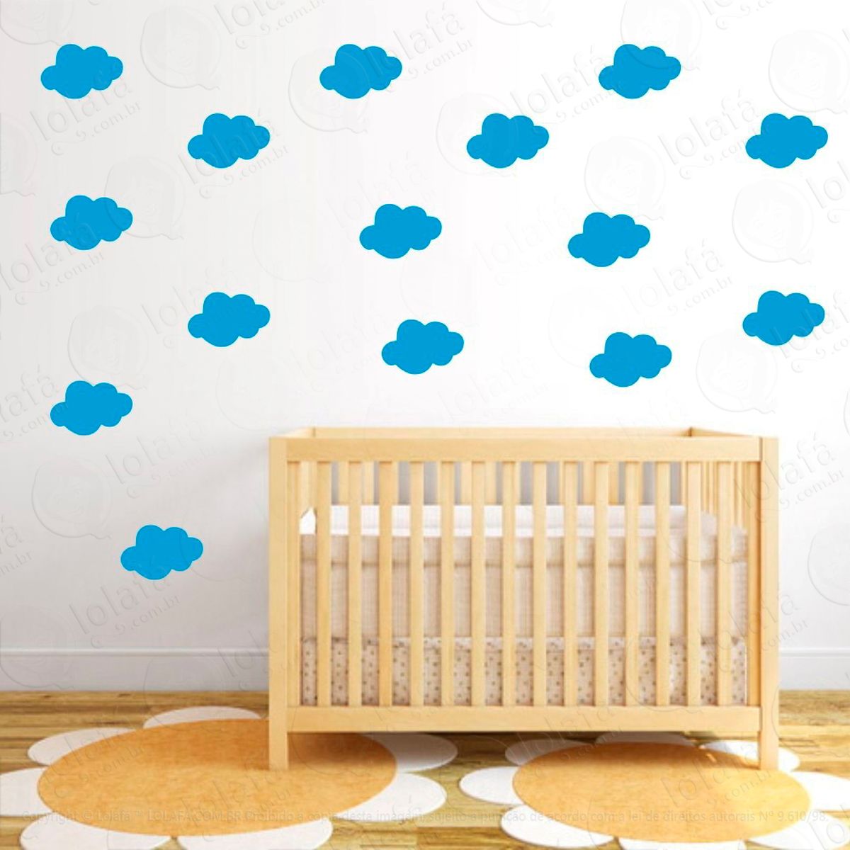 adesivos nuvens 72 peças adesivos para quarto de bebê infantil - mod:1042