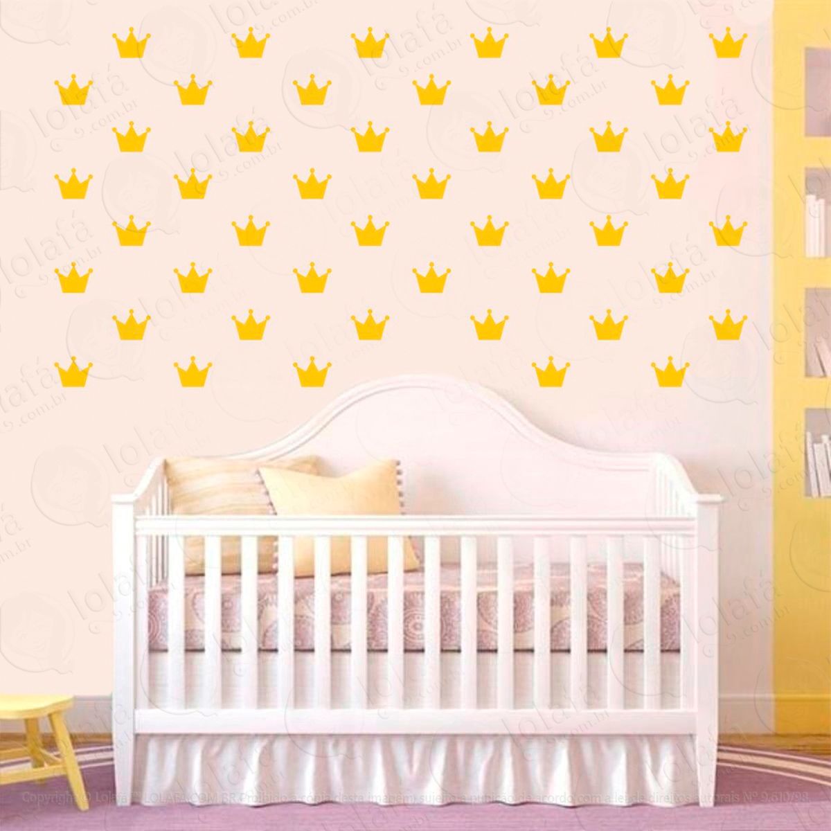 adesivos coroas 54 peças adesivos para quarto de bebê infantil - mod:1043