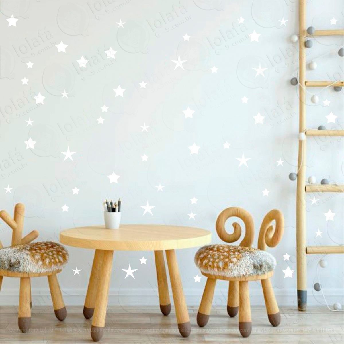 adesivos estrelas 73 peças adesivos para quarto de bebê infantil - mod:1050