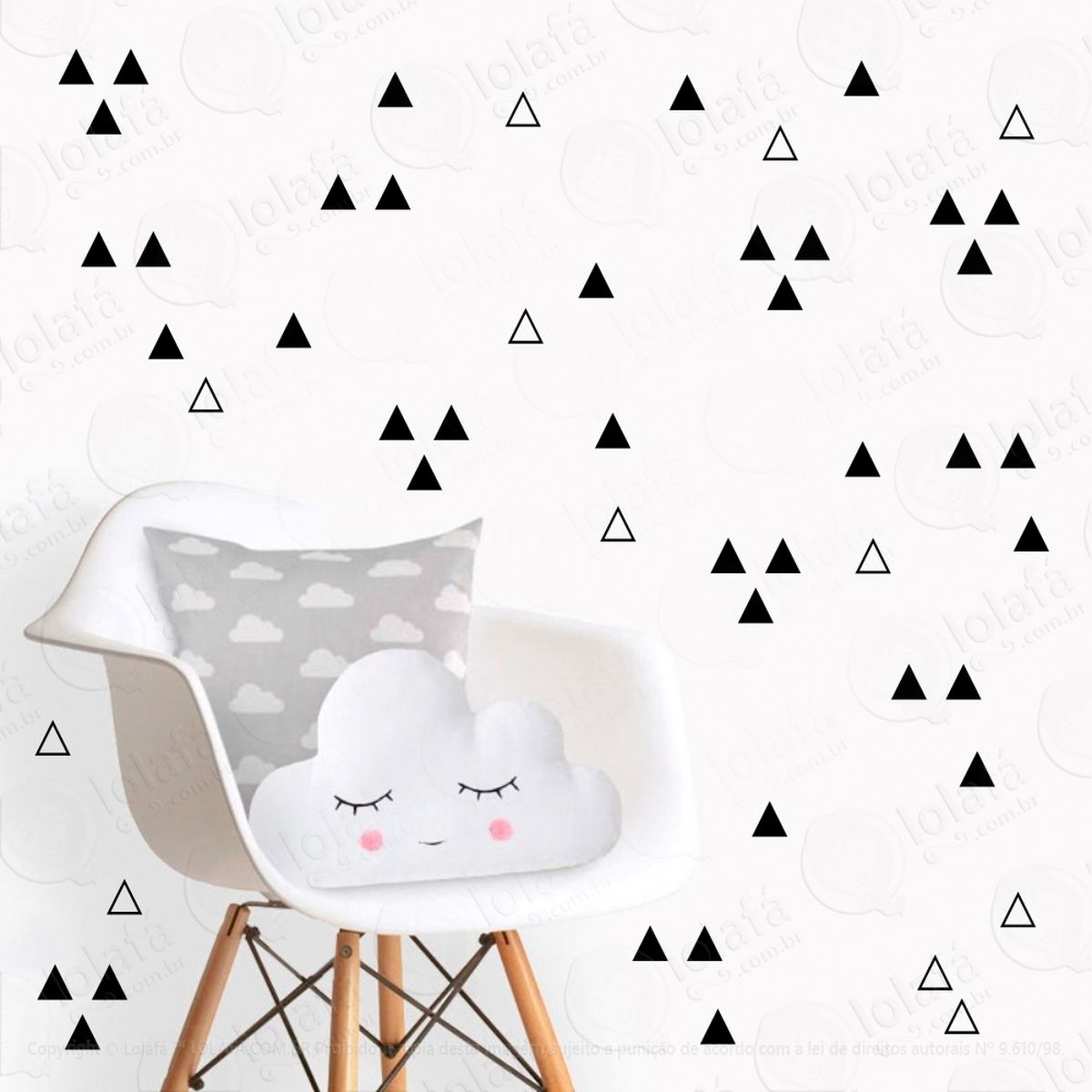 adesivos triângulos 120 peças adesivos para quarto de bebê infantil - mod:1060