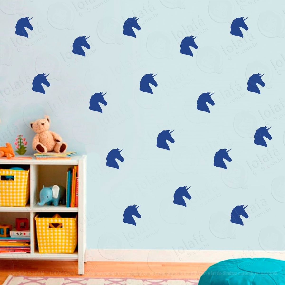 adesivos unicórnios 48 peças adesivos para quarto de bebê infantil - mod:1068