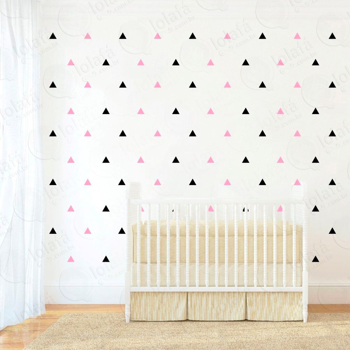 adesivos triângulos 128 peças adesivos para quarto de bebê infantil - mod:1069