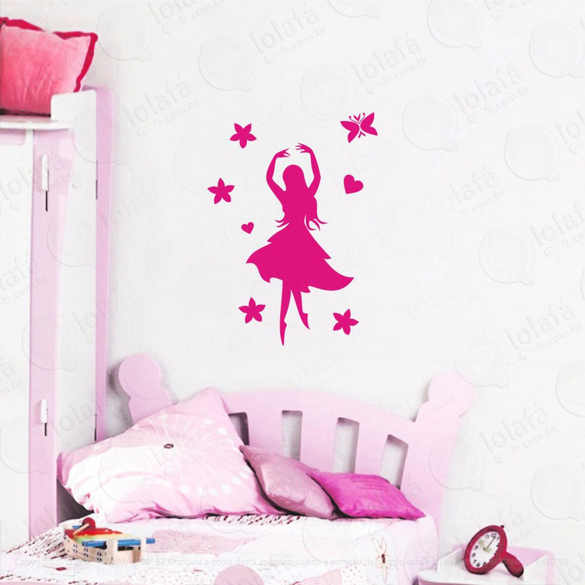 princesa adesivo de parede infantil para quarto - mod:1