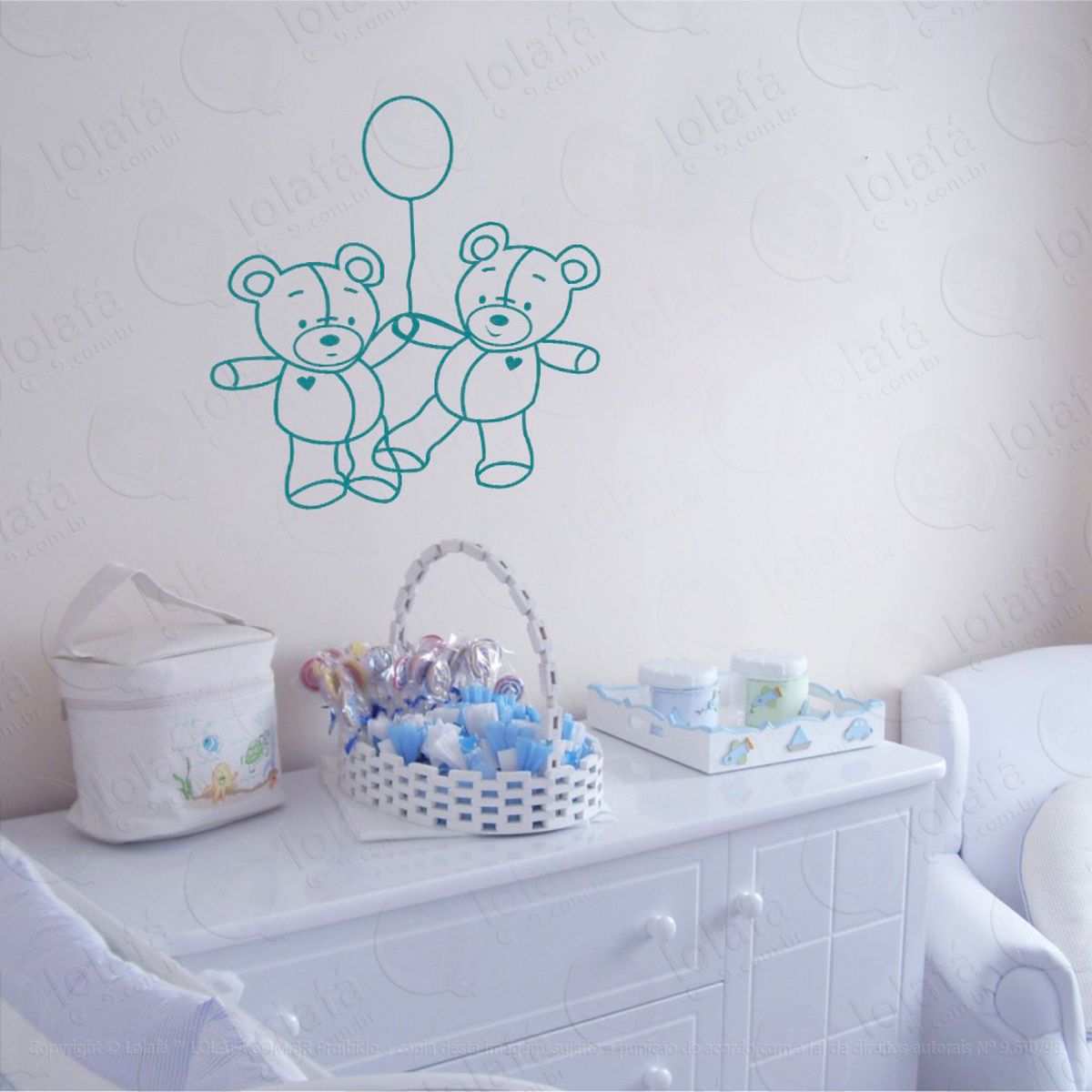 ursos adesivo de parede infantil para quarto - mod:14