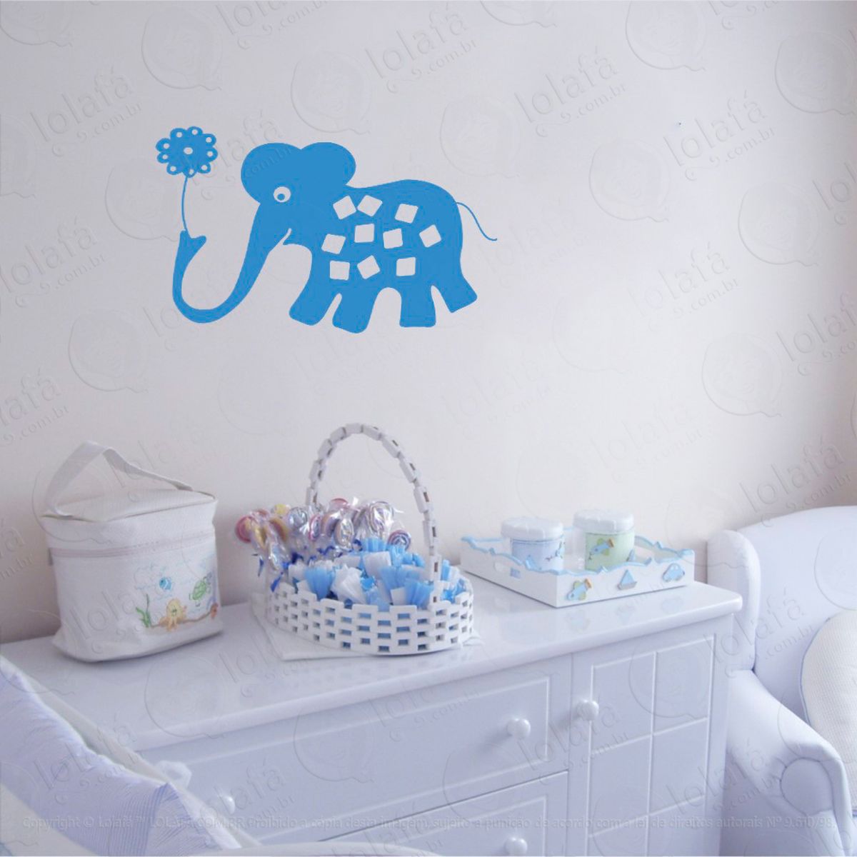 elefante adesivo de parede infantil para quarto - mod:21