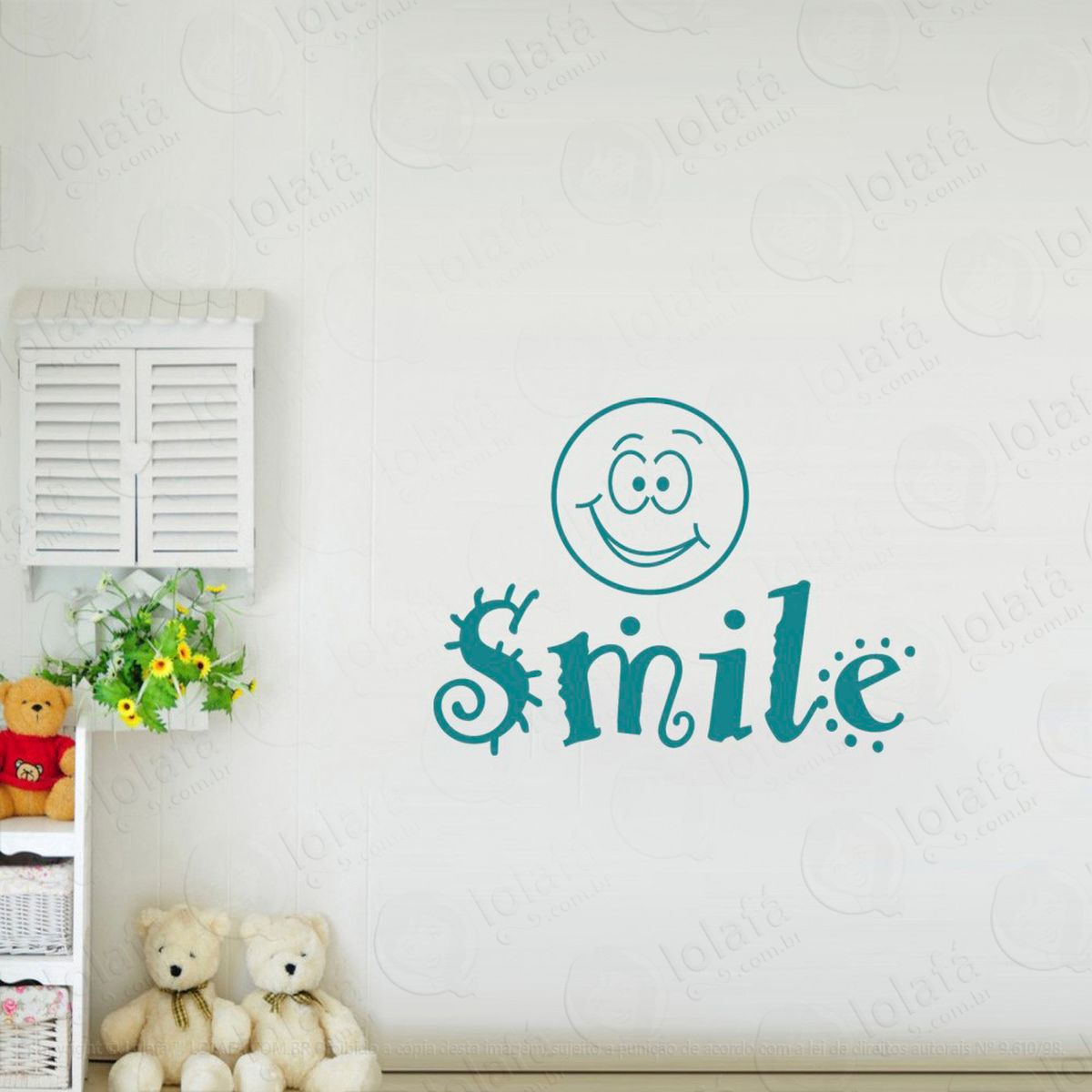 sorria adesivo de parede infantil para quarto - mod:33