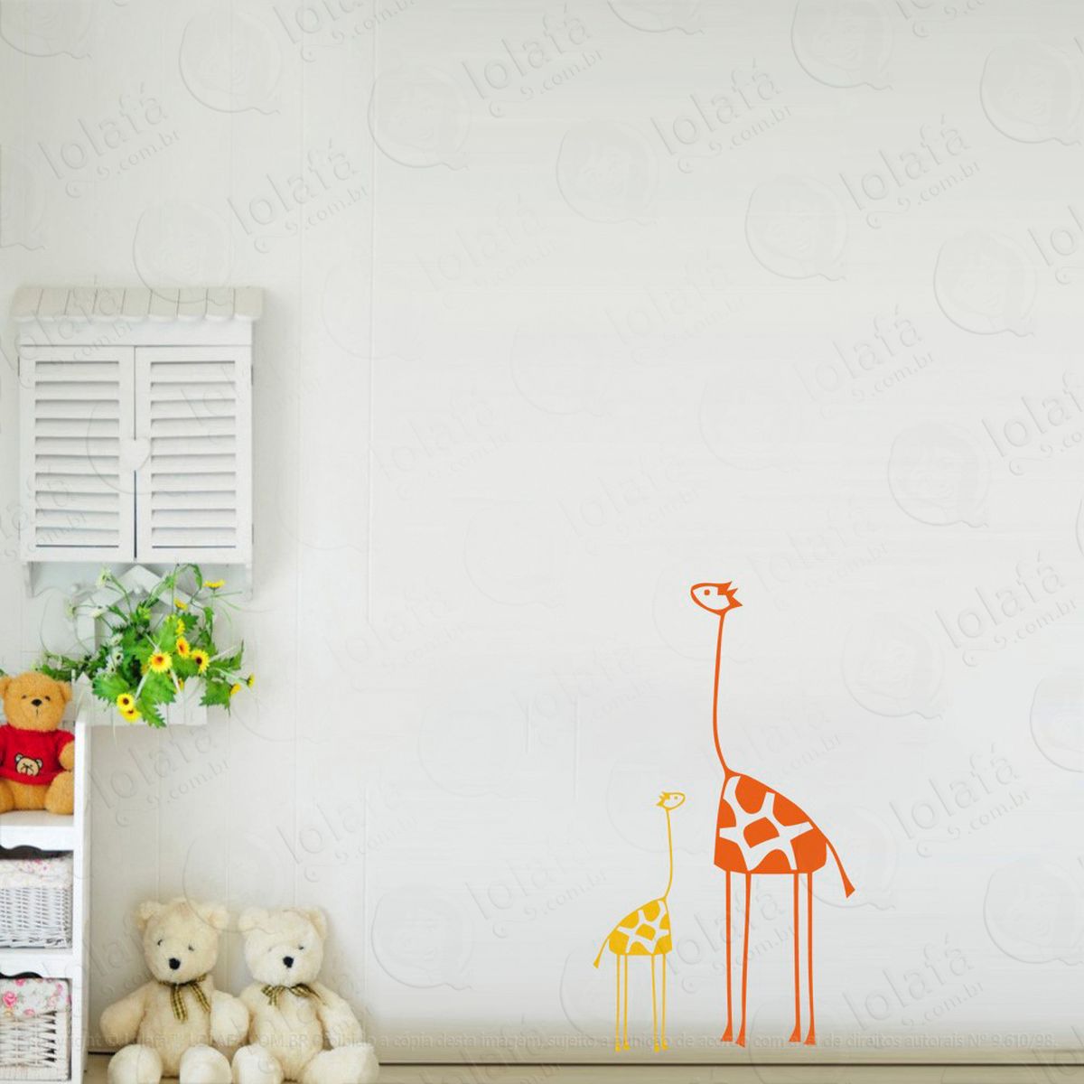 girafas adesivo de parede infantil para quarto - mod:60
