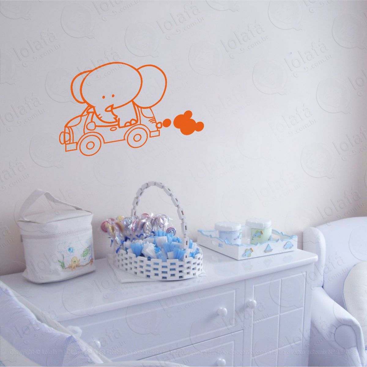 elefante adesivo de parede infantil para quarto - mod:66