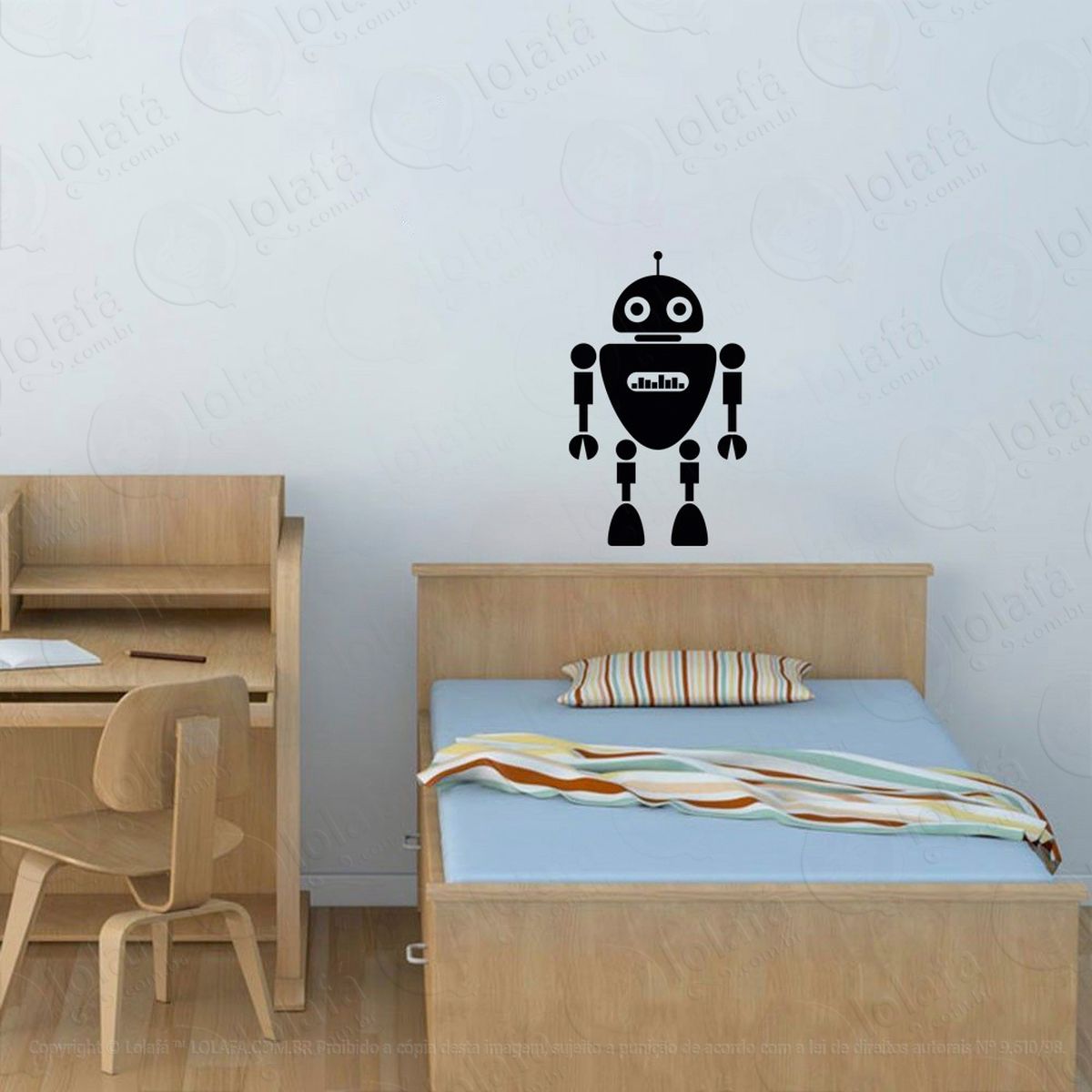 robô adesivo de parede infantil para quarto - mod:98
