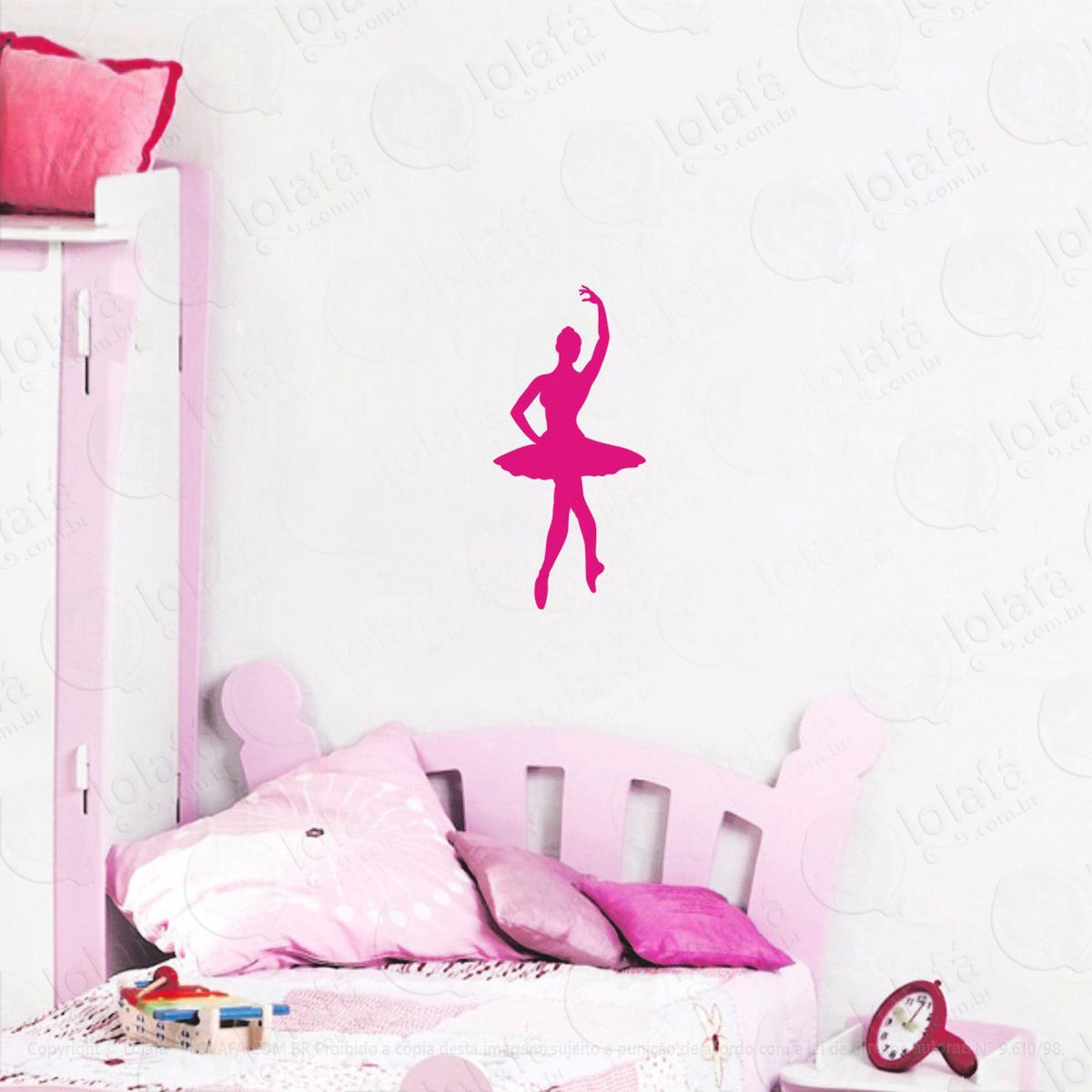 bailarina adesivo de parede infantil para quarto - mod:140