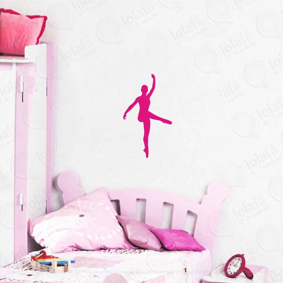 bailarina adesivo de parede infantil para quarto - mod:141