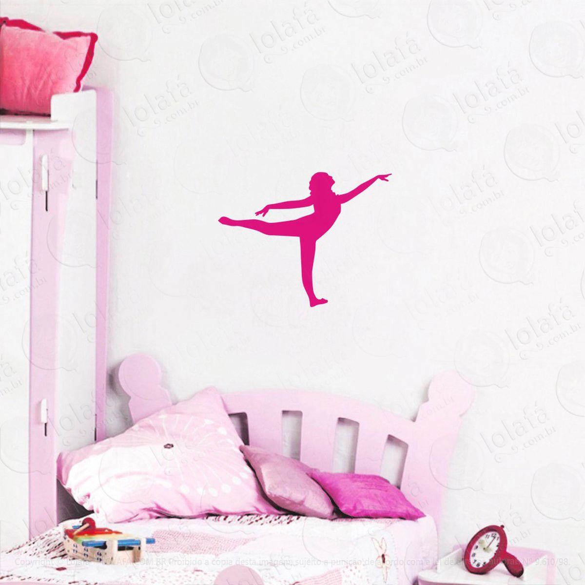 bailarina adesivo de parede infantil para quarto - mod:142