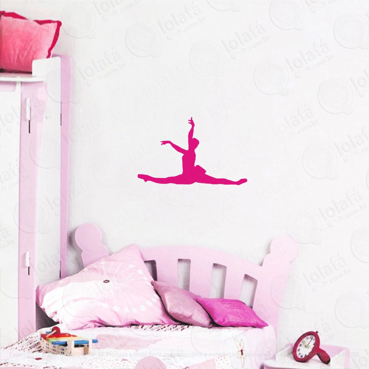 bailarina adesivo de parede infantil para quarto - mod:143