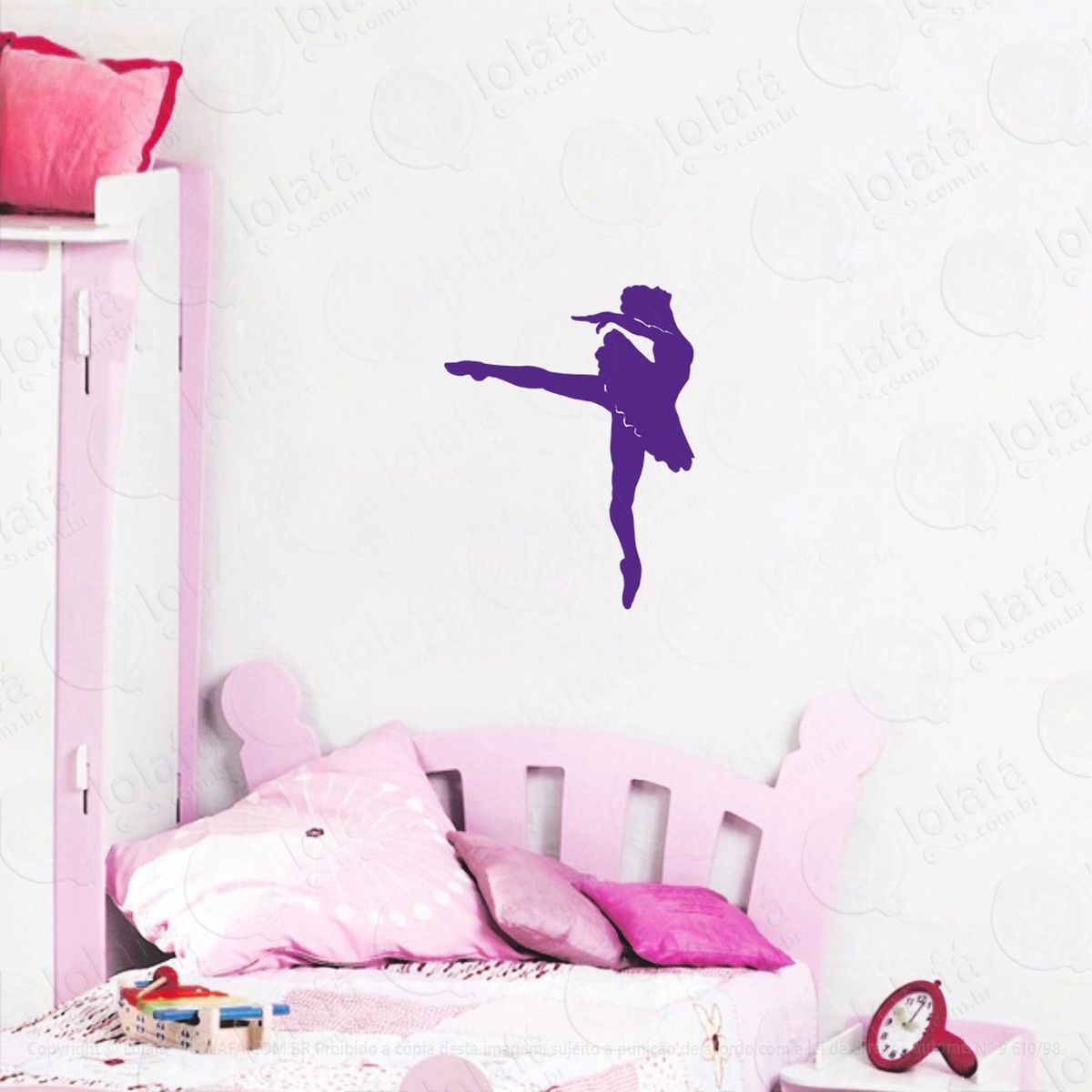 bailarina adesivo de parede infantil para quarto - mod:156