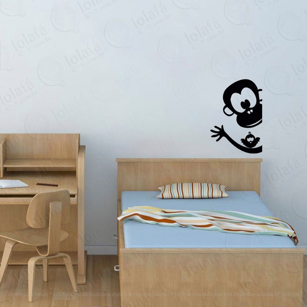 macaco adesivo de parede infantil para quarto - mod:168