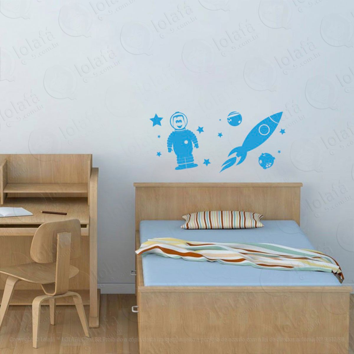 astronauta adesivo de parede infantil para quarto - mod:200