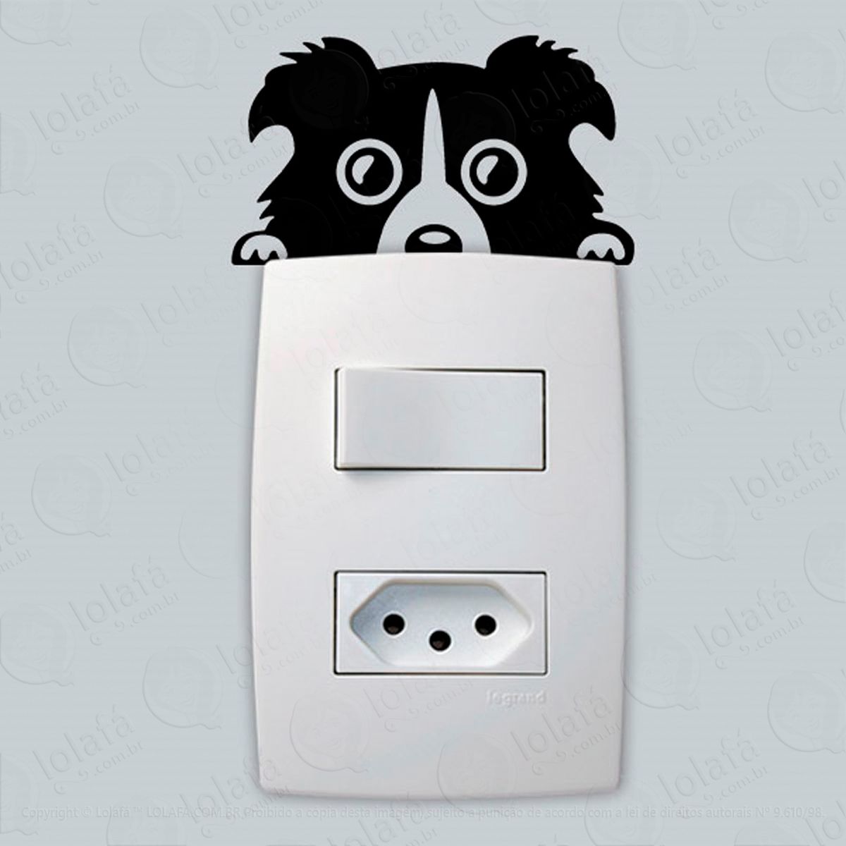 cachorrinho adesivo para interruptor e tomada - mod:2