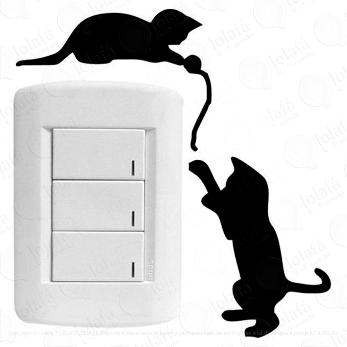 gatinhos adesivo para interruptor e tomada - mod:6