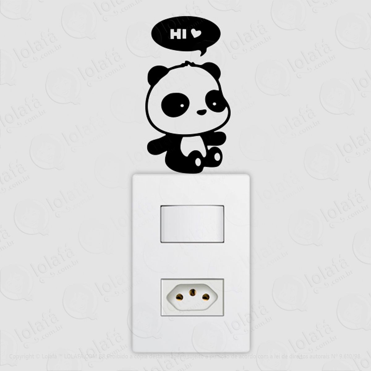 panda adesivo para interruptor e tomada - mod:65
