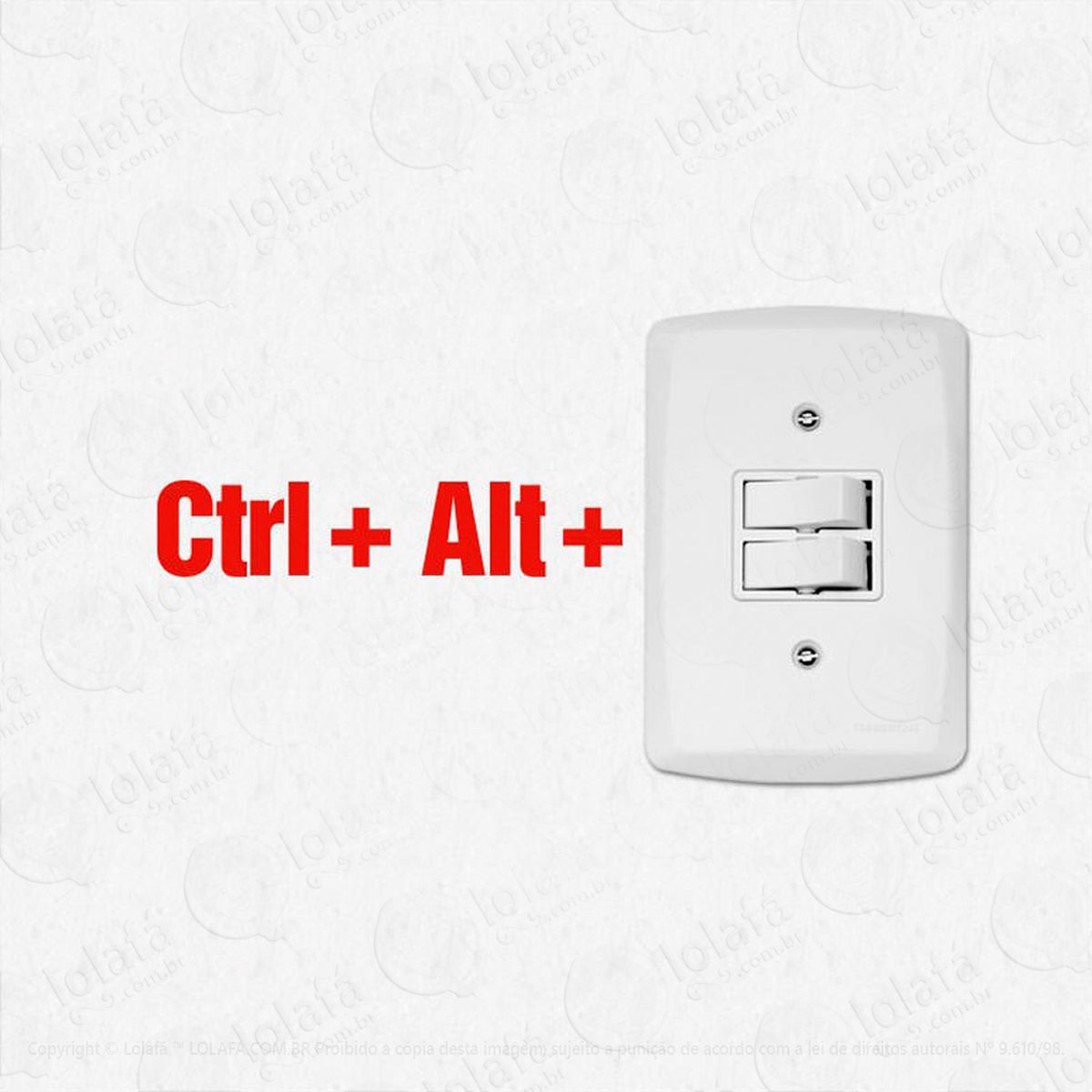 ctrl + alt + del adesivo para interruptor e tomada - mod:102