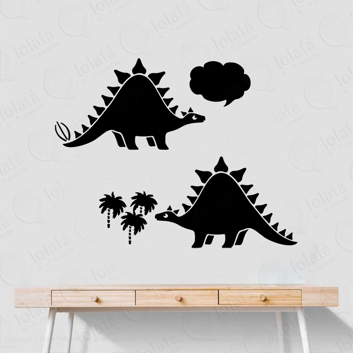 dinossauros adesivo lousa quadro negro de parede para escrever com giz - mod:6