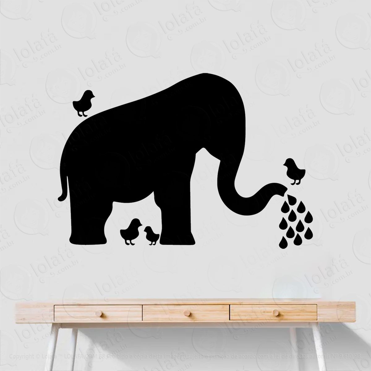 elefante adesivo lousa quadro negro de parede para escrever com giz - mod:17