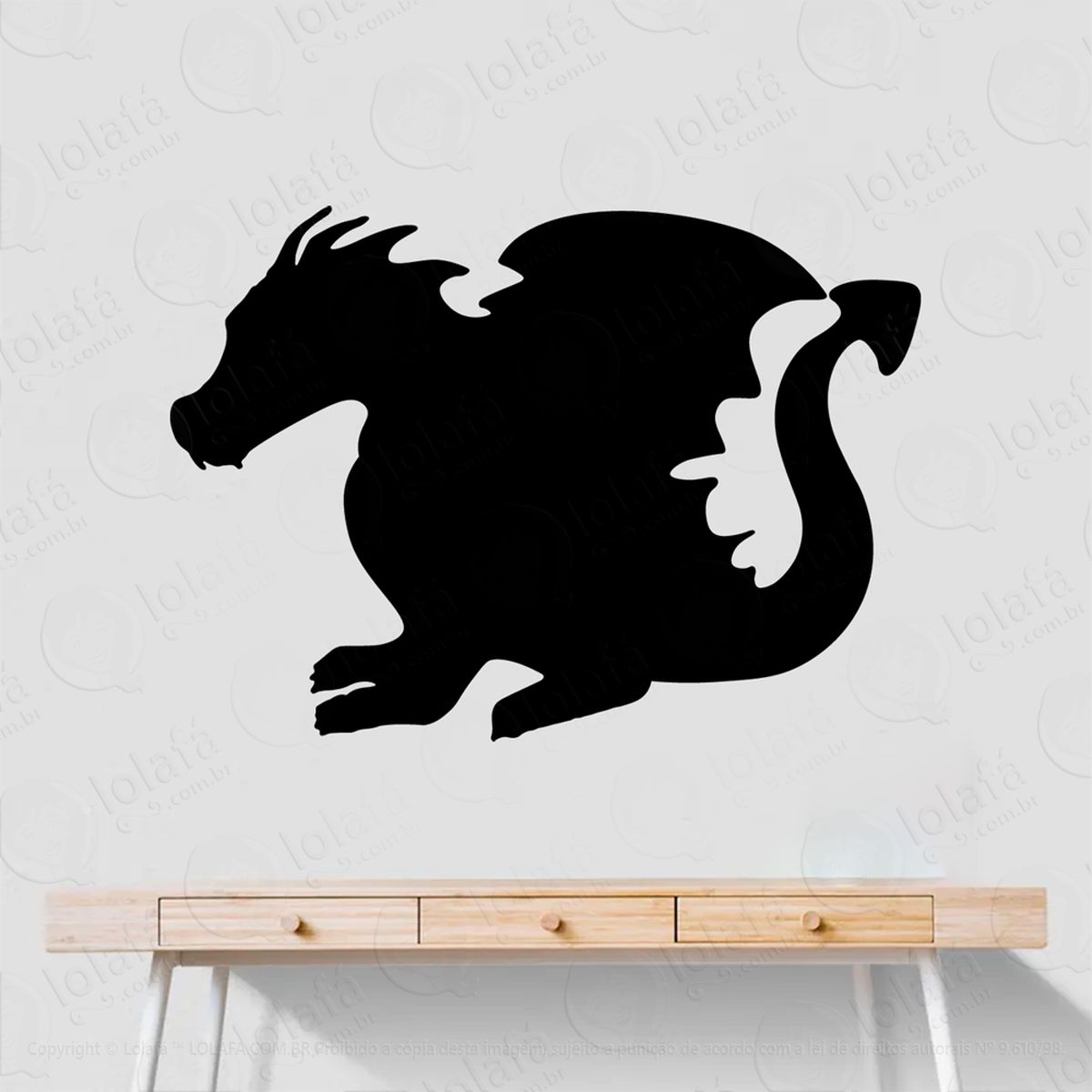 dragão adesivo lousa quadro negro de parede para escrever com giz - mod:25