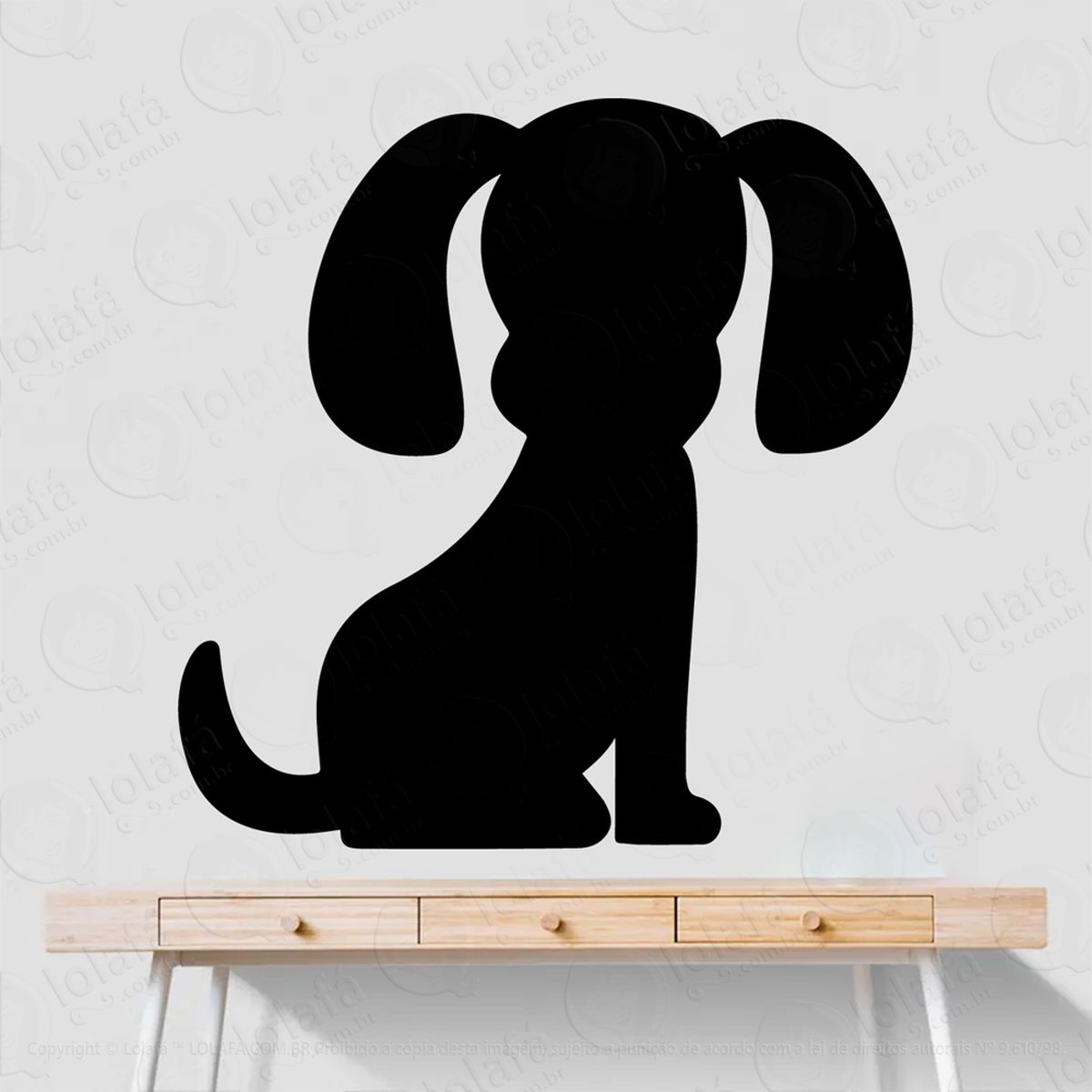 cachorro adesivo lousa quadro negro de parede para escrever com giz - mod:52