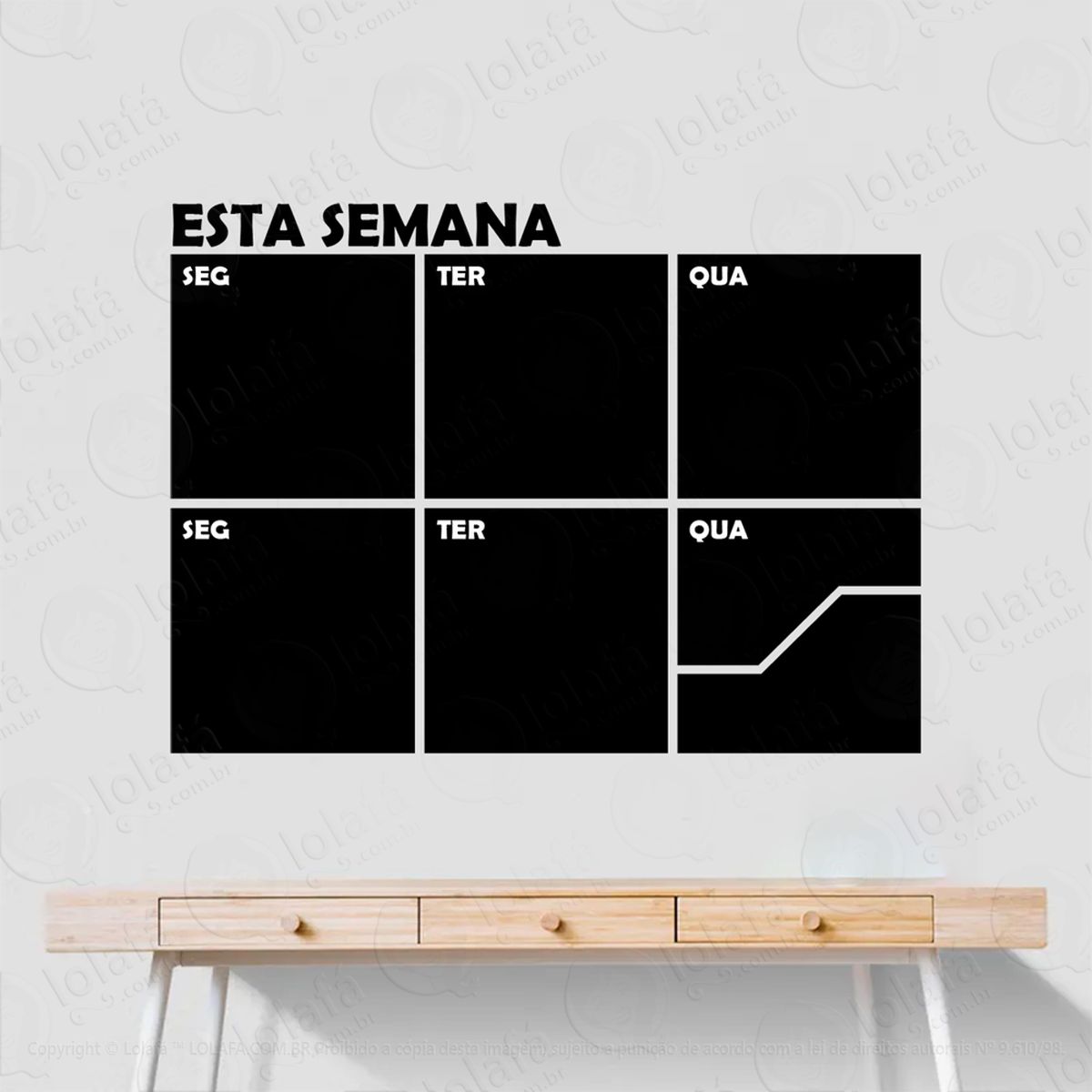 calendário adesivo lousa quadro negro de parede para escrever com giz - mod:66