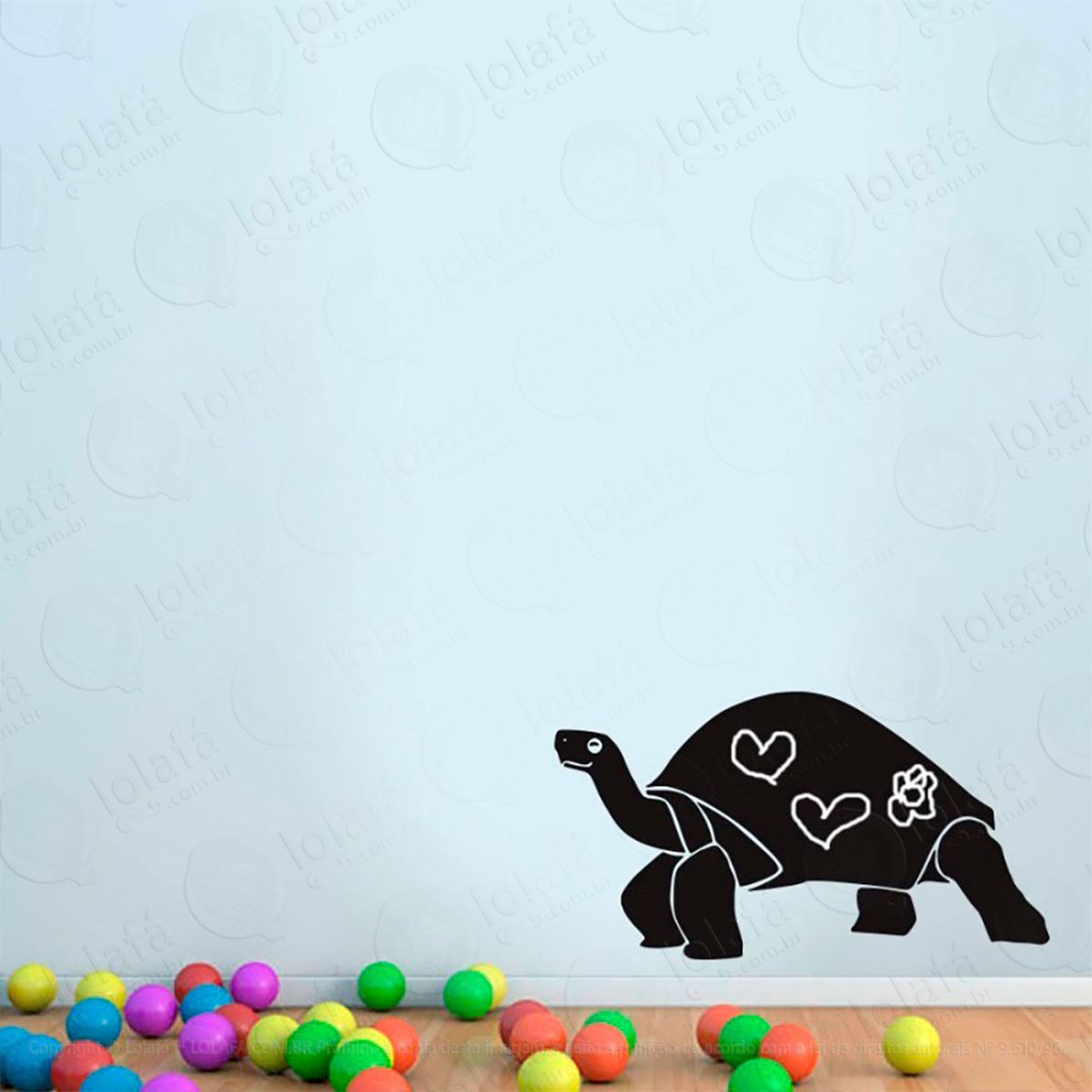 tartaruga adesivo lousa quadro negro de parede para escrever com giz - mod:71