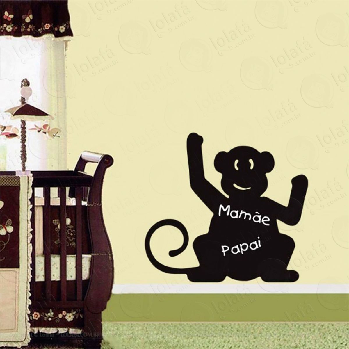 macaco adesivo lousa quadro negro de parede para escrever com giz - mod:72