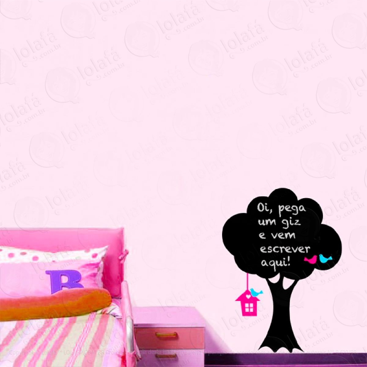 Árvore adesivo lousa quadro negro de parede para escrever com giz - mod:73