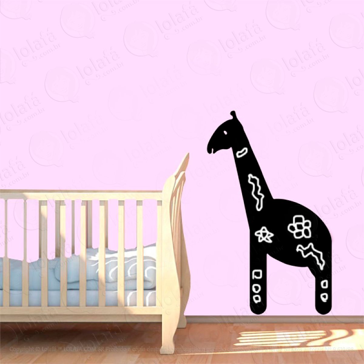 girafa adesivo lousa quadro negro de parede para escrever com giz - mod:76