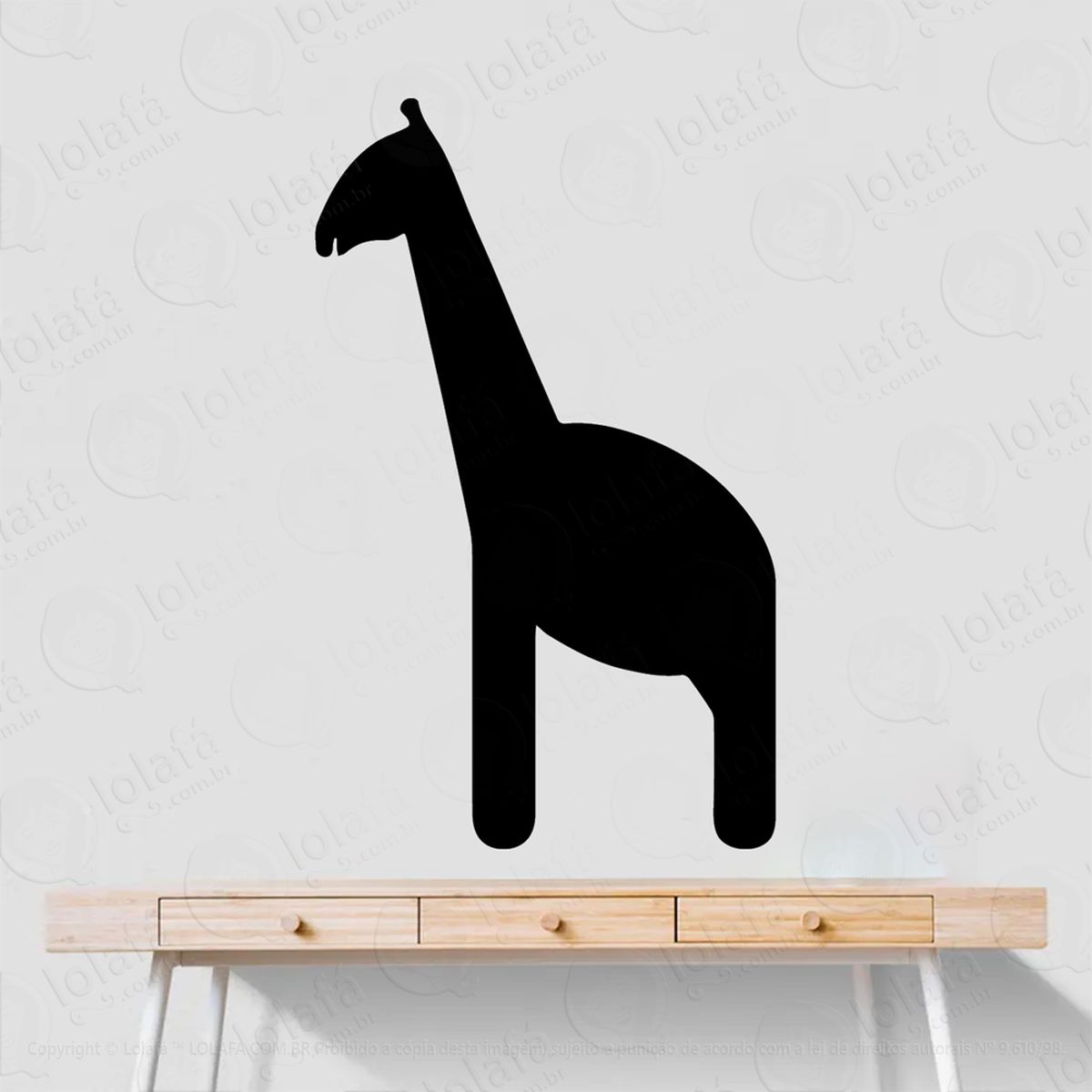 girafa adesivo lousa quadro negro de parede para escrever com giz - mod:76