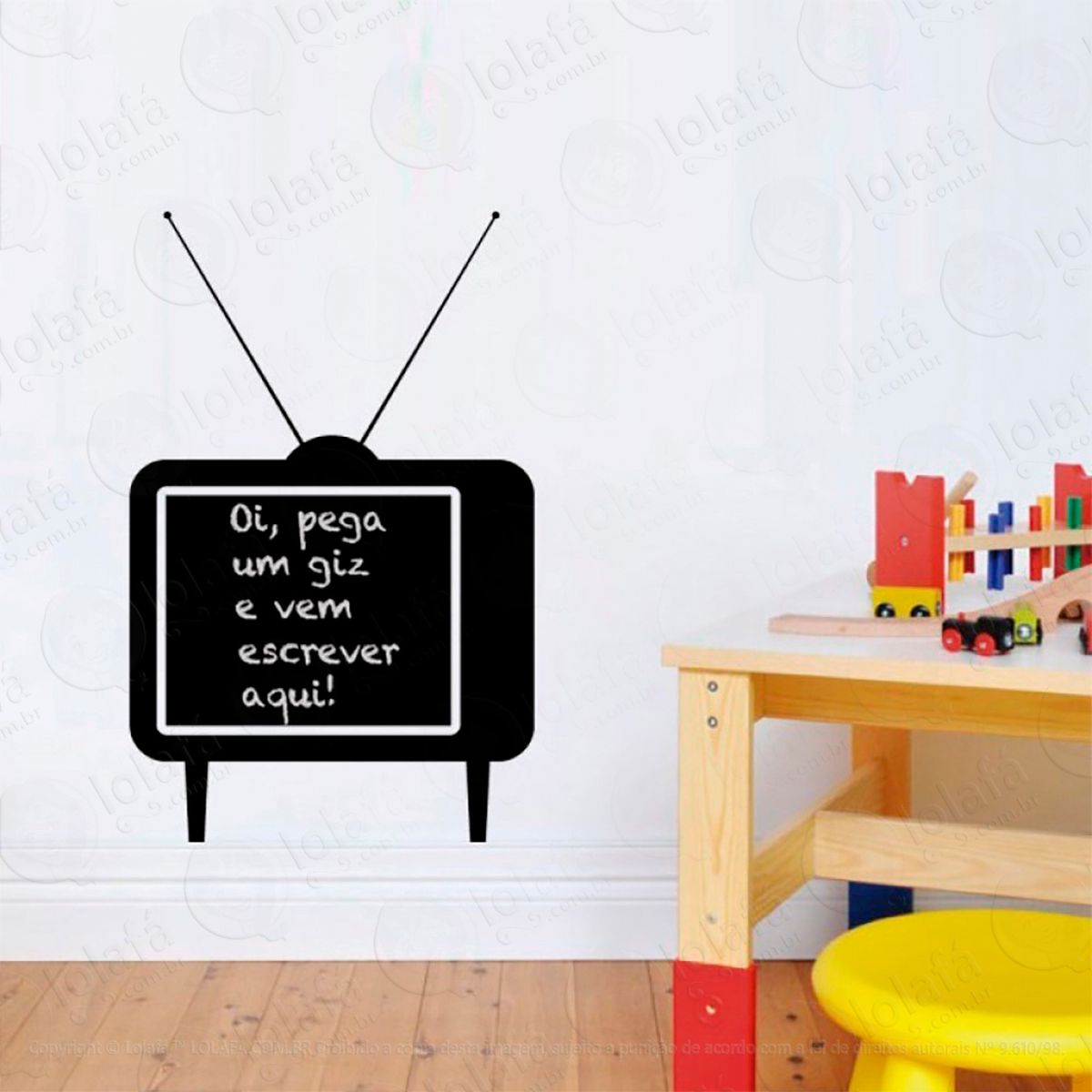 televisão adesivo lousa quadro negro de parede para escrever com giz - mod:86