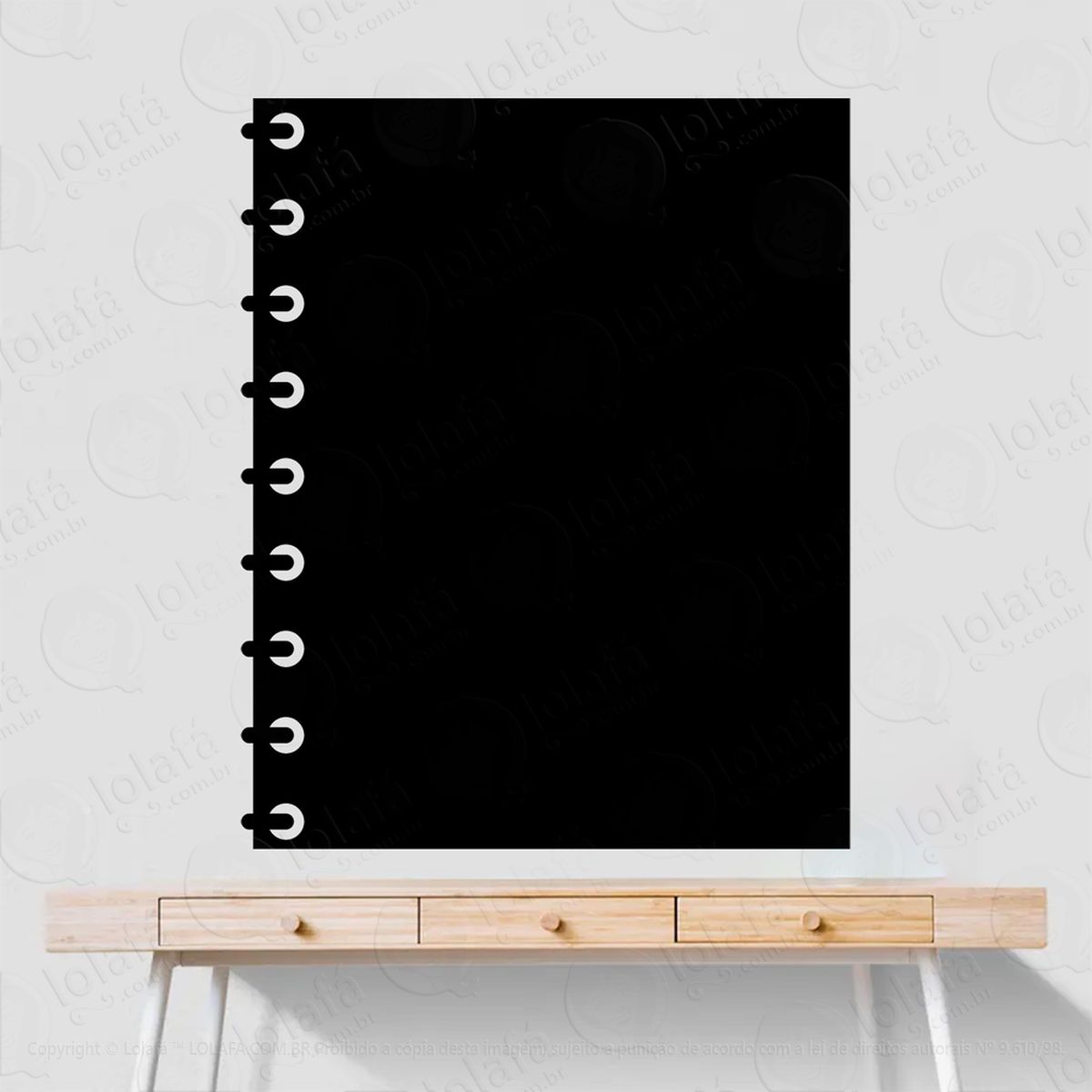 caderno adesivo lousa quadro negro de parede para escrever com giz - mod:103