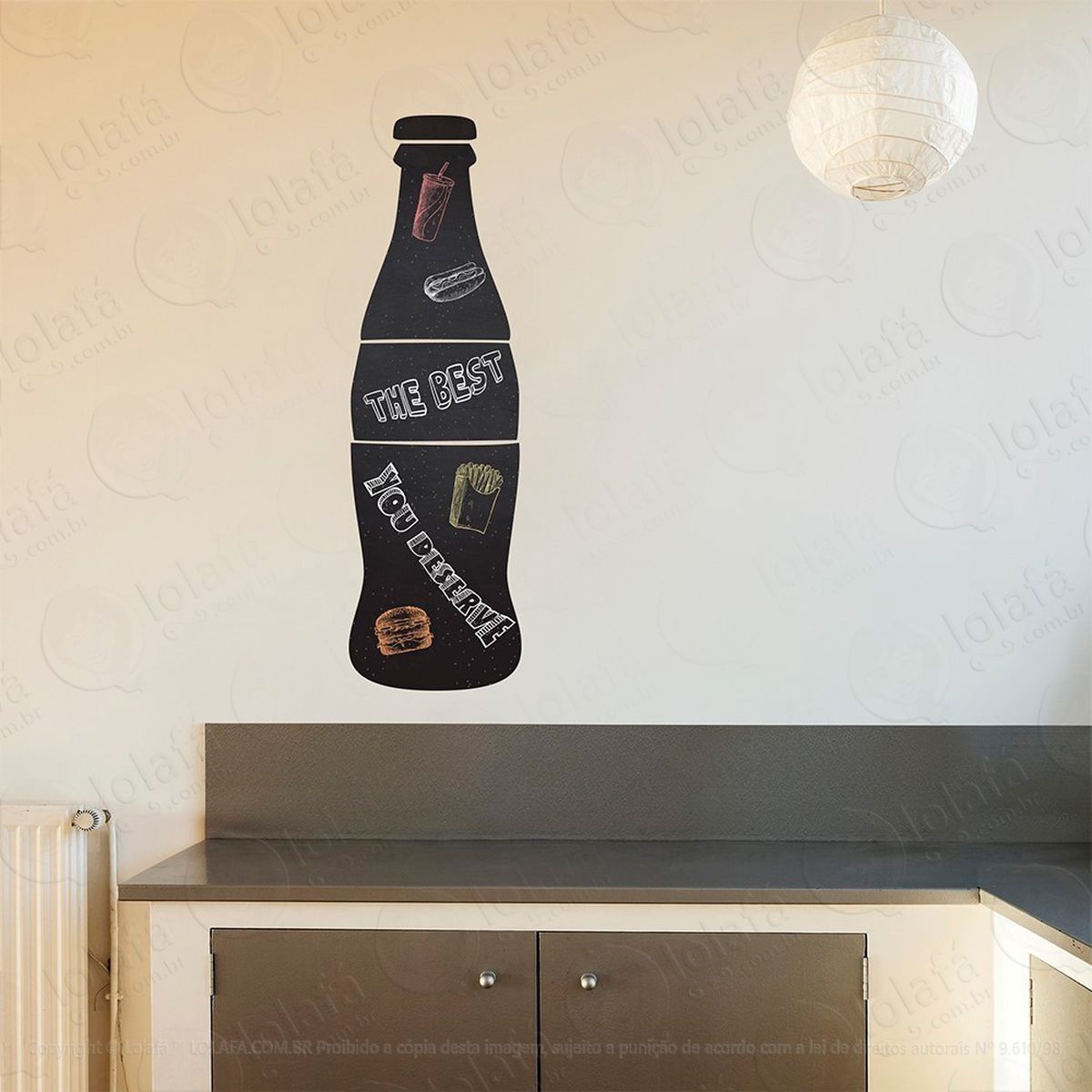 refrigerante adesivo lousa quadro negro de parede para escrever com giz - mod:119