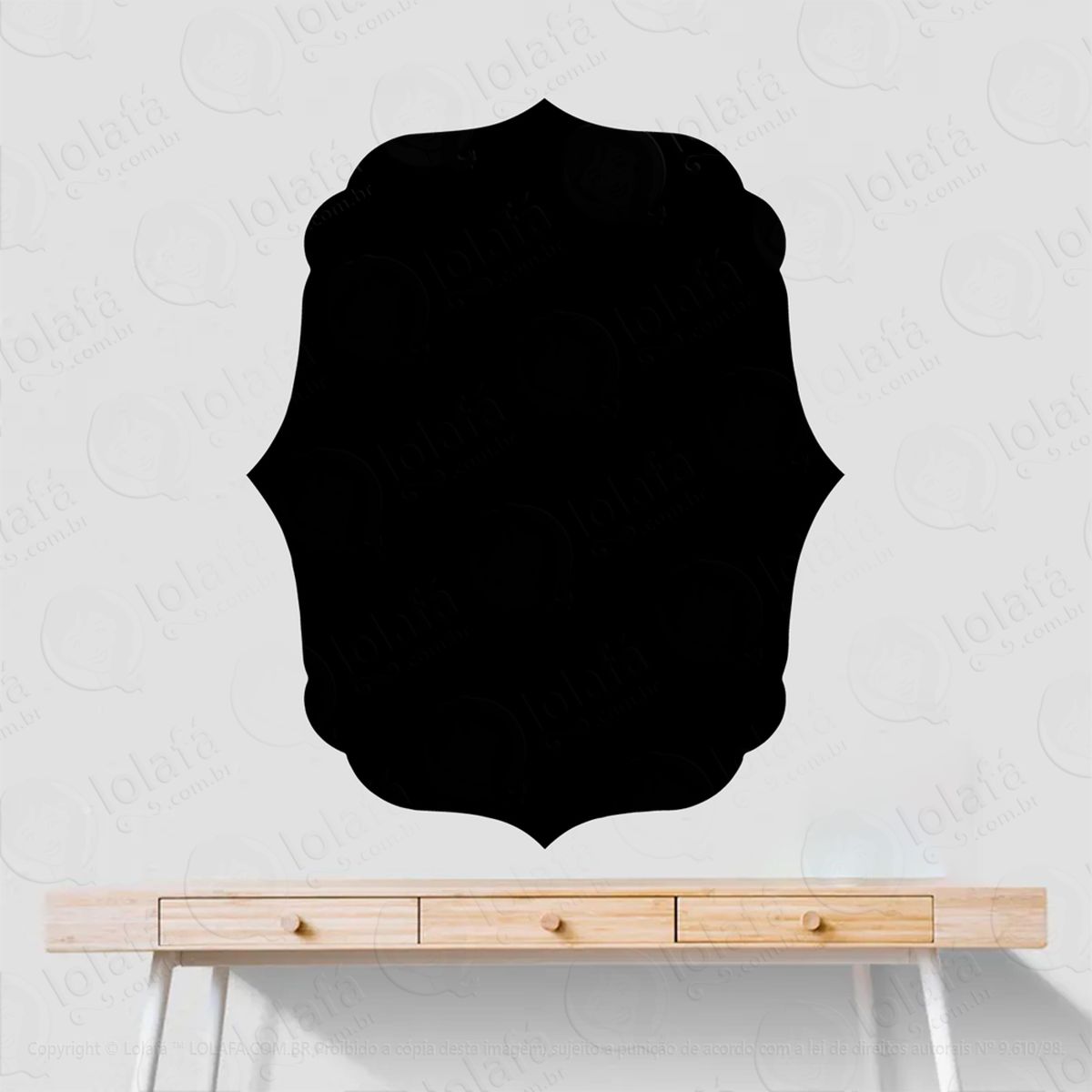 moldura adesivo lousa quadro negro de parede para escrever com giz - mod:146