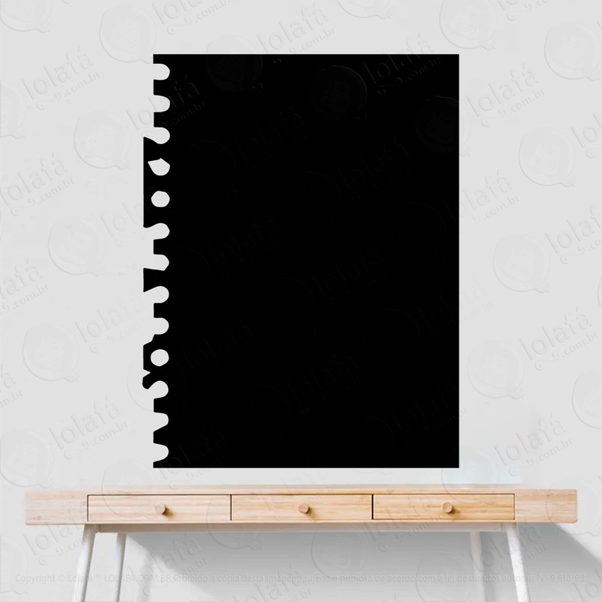 folha de papel adesivo lousa quadro negro de parede para escrever com giz - mod:152