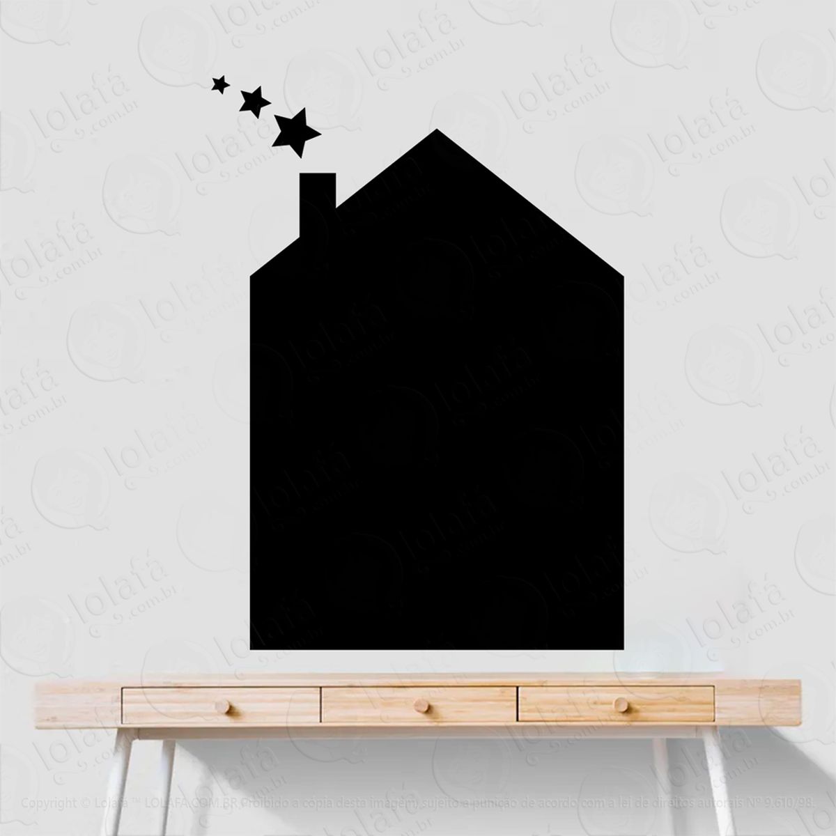 casa adesivo lousa quadro negro de parede para escrever com giz - mod:156