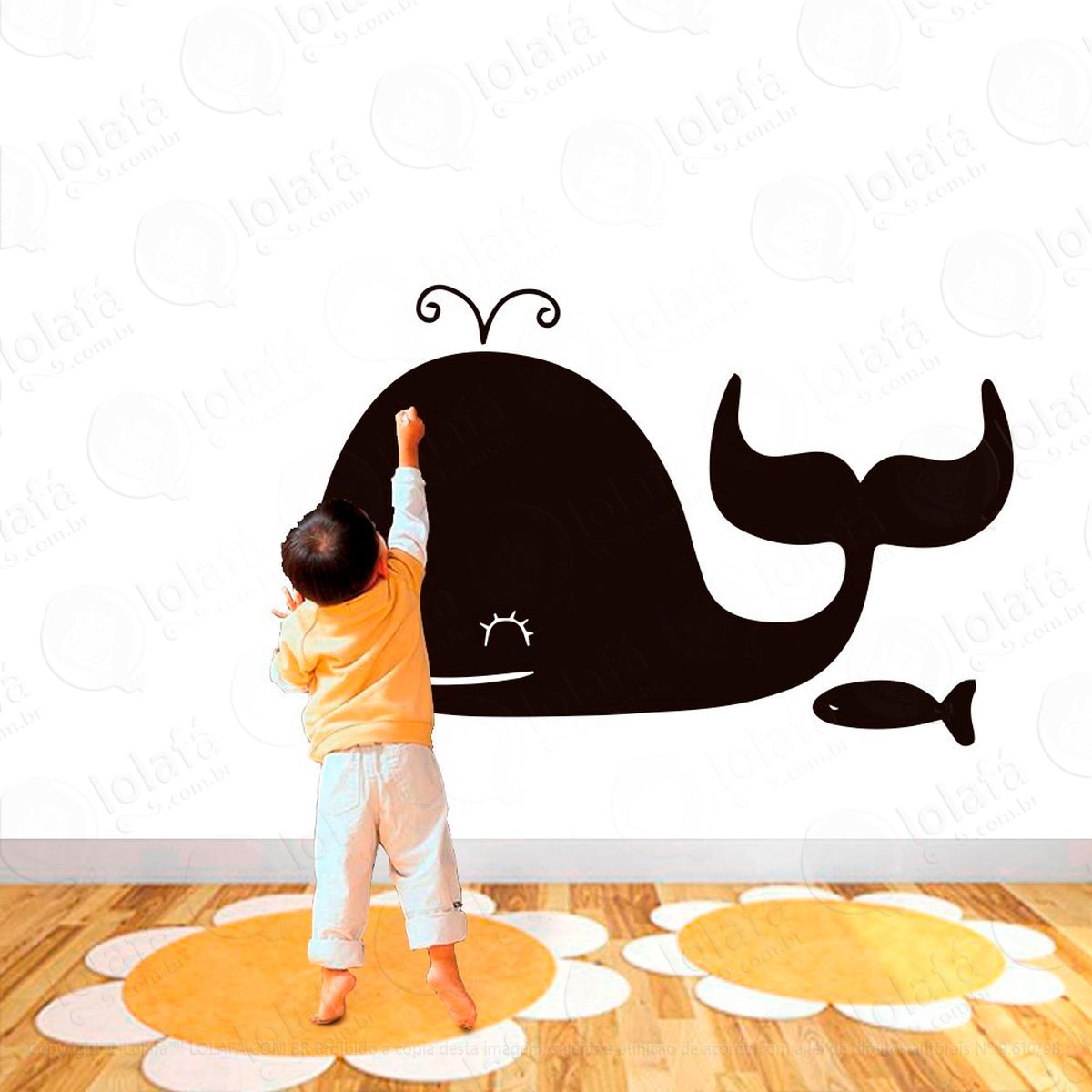 baleia adesivo lousa quadro negro de parede para escrever com giz - mod:160