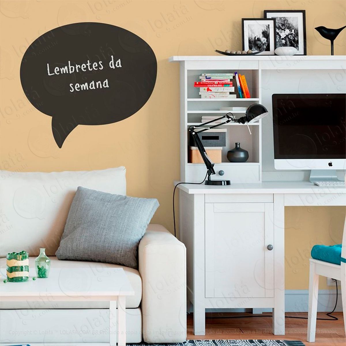 balão adesivo lousa quadro negro de parede para escrever com giz - mod:171