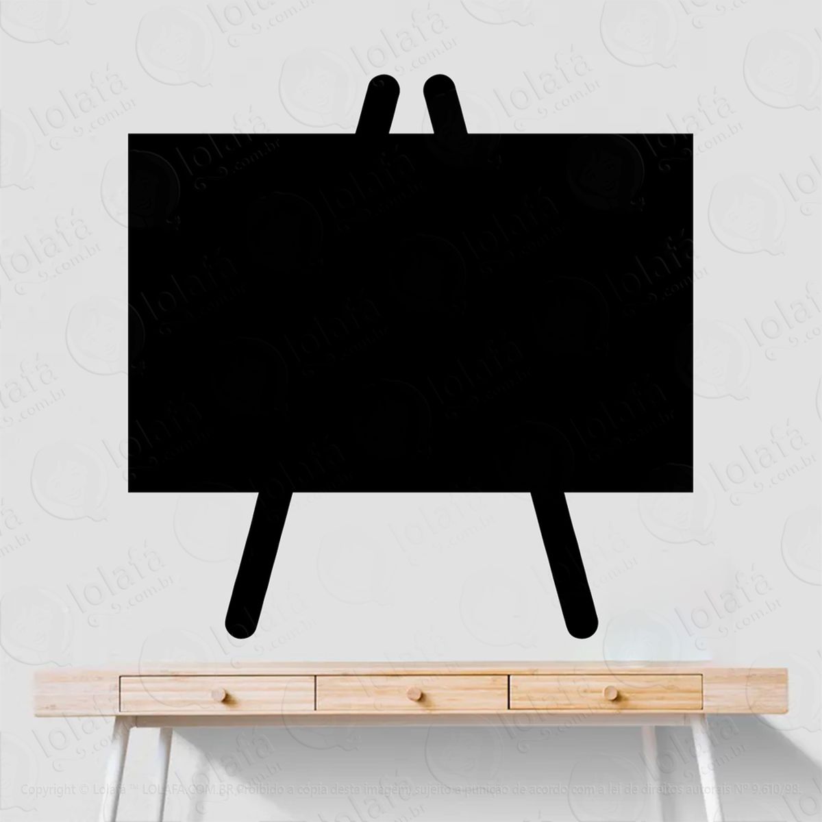 cavalete adesivo lousa quadro negro de parede para escrever com giz - mod:183