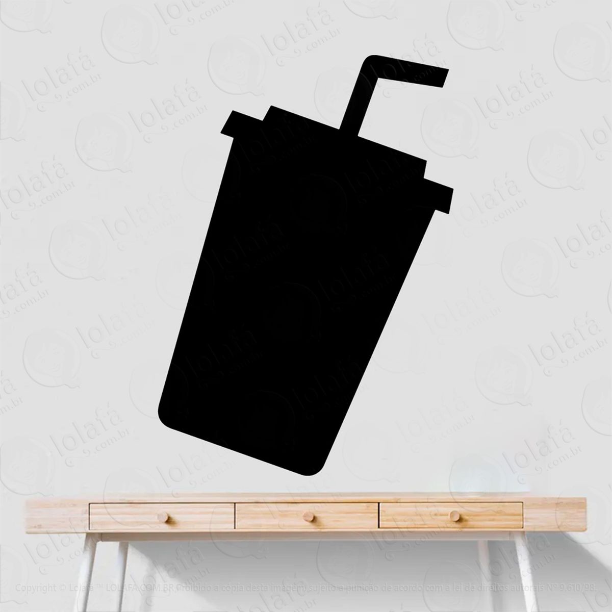 milk-shake adesivo lousa quadro negro de parede para escrever com giz - mod:188