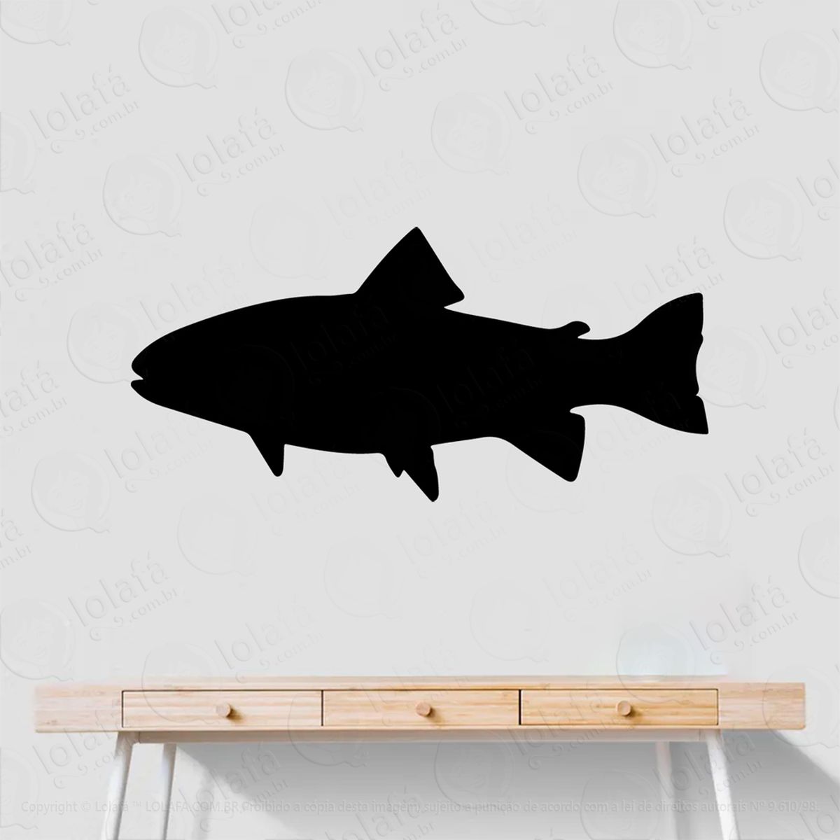 peixe adesivo lousa quadro negro de parede para escrever com giz - mod:249