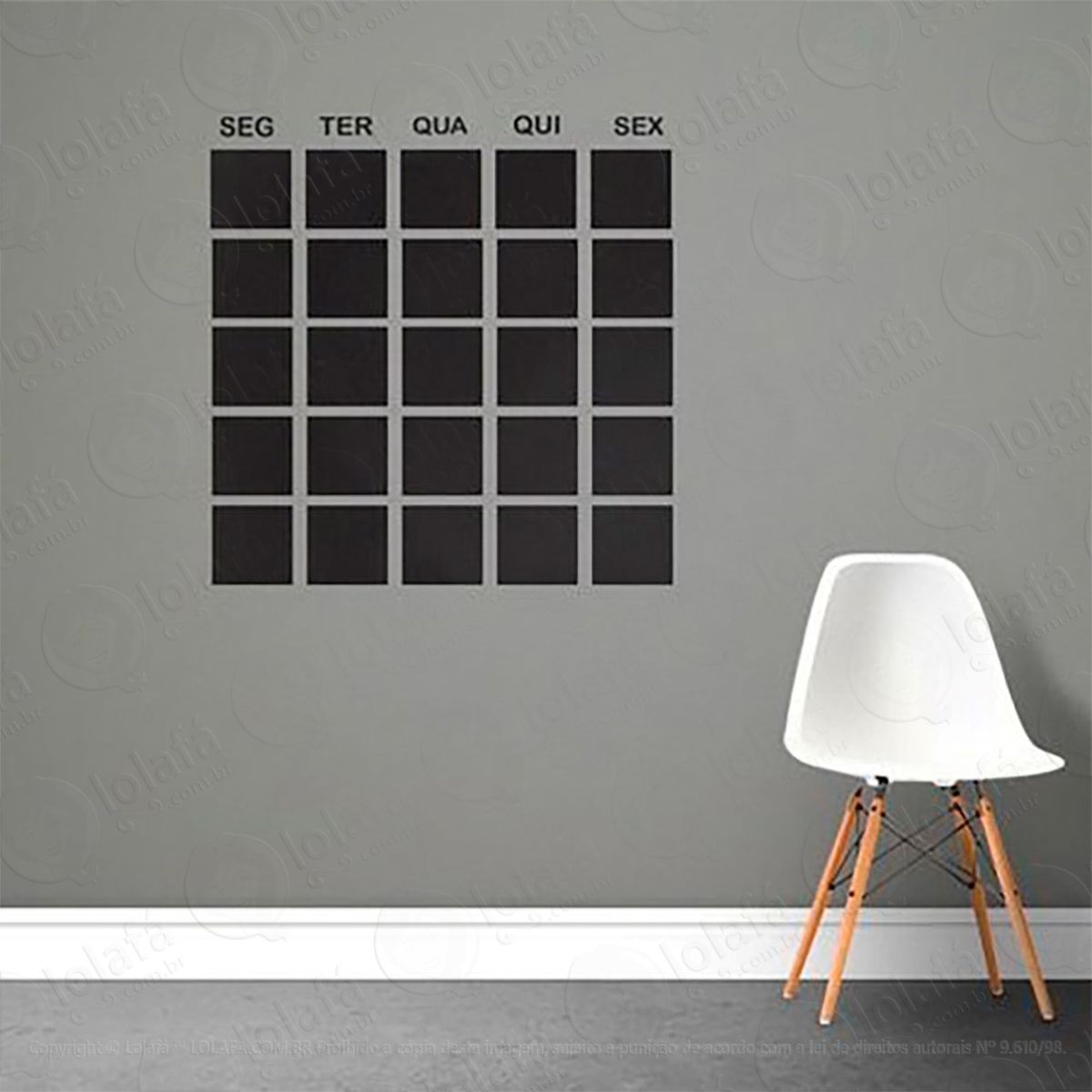 calendário adesivo lousa quadro negro de parede para escrever com giz - mod:261