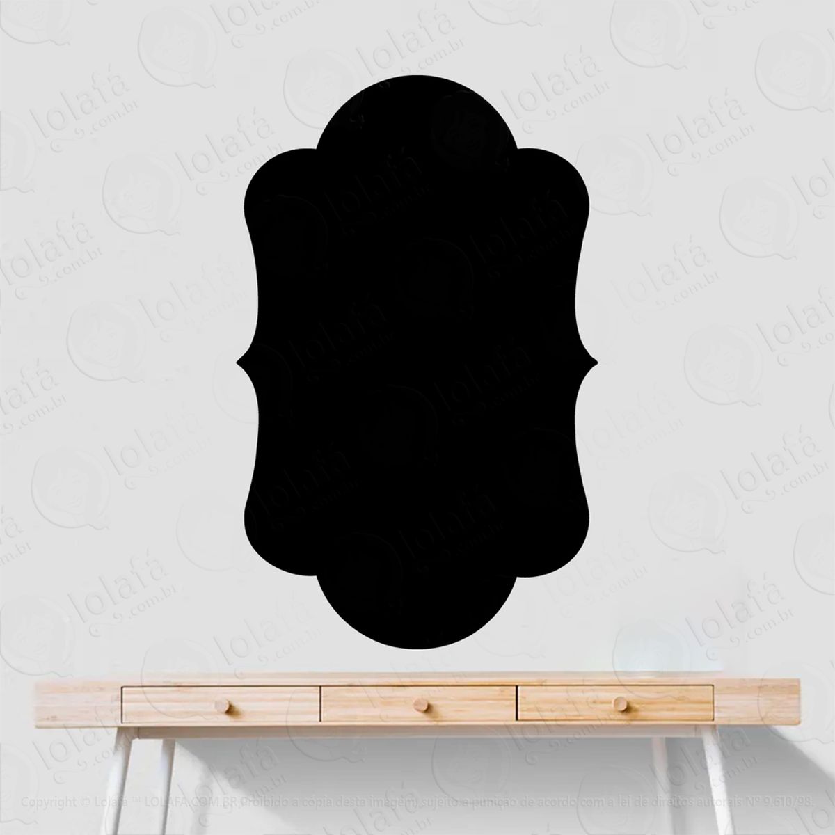 moldura adesivo lousa quadro negro de parede para escrever com giz - mod:264