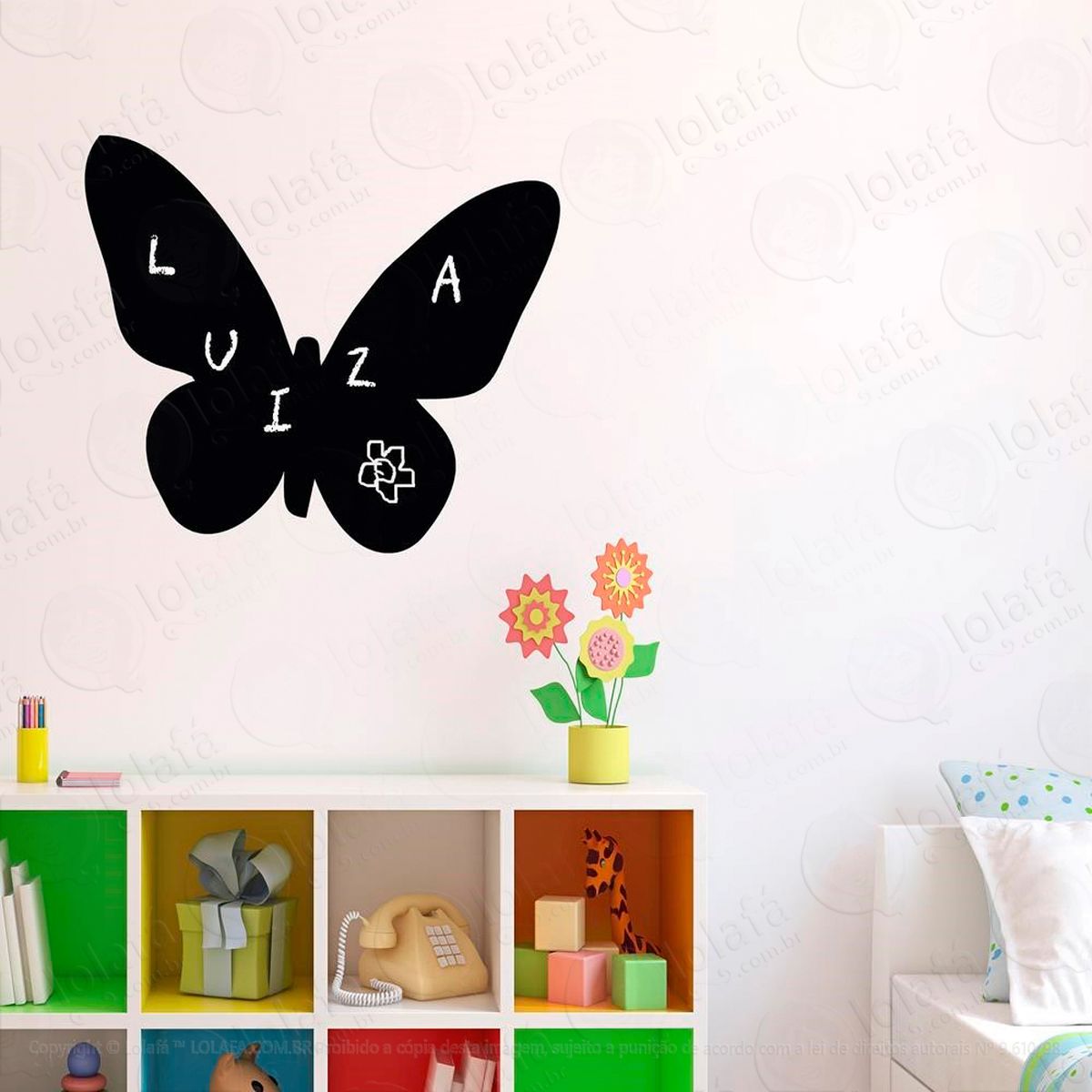 borboleta adesivo lousa quadro negro de parede para escrever com giz - mod:289