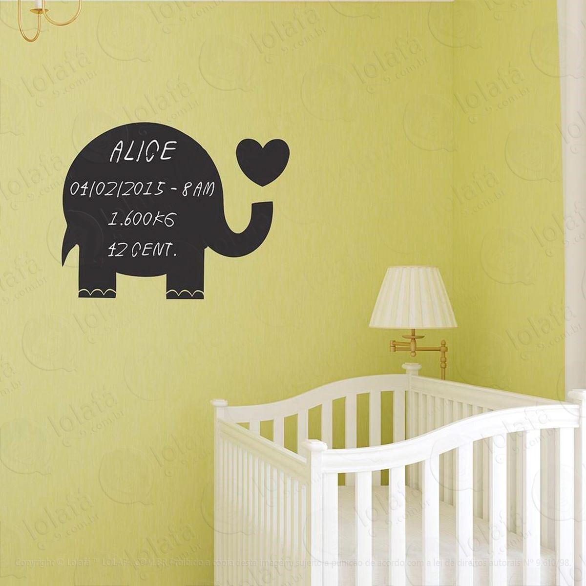 elefante adesivo lousa quadro negro de parede para escrever com giz - mod:294