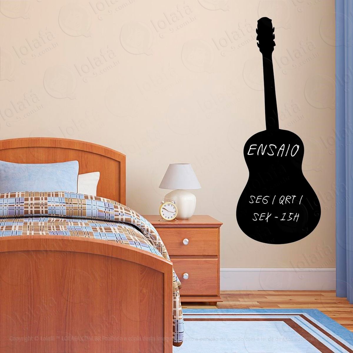 violão adesivo lousa quadro negro de parede para escrever com giz - mod:310